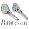 Httmt Mt333- New Chrome Skull Skeleton Mirrors Compatible With Suzuk Gsxr 600 750 1000 Hayabusa Cruiser