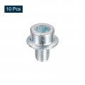 Uxcell M6x8mm Flanged Socket Head Cap Screws 10pcs 8 Grade Carbon Steel Hex Serrated Flange Bolts Machine