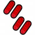 Czc Auto 6 Led Waterproof Oval Red Trailer Lights Rear Stop Turn Signal Parking Tail Brake For Boat Truck Rv Red 4 Pack 