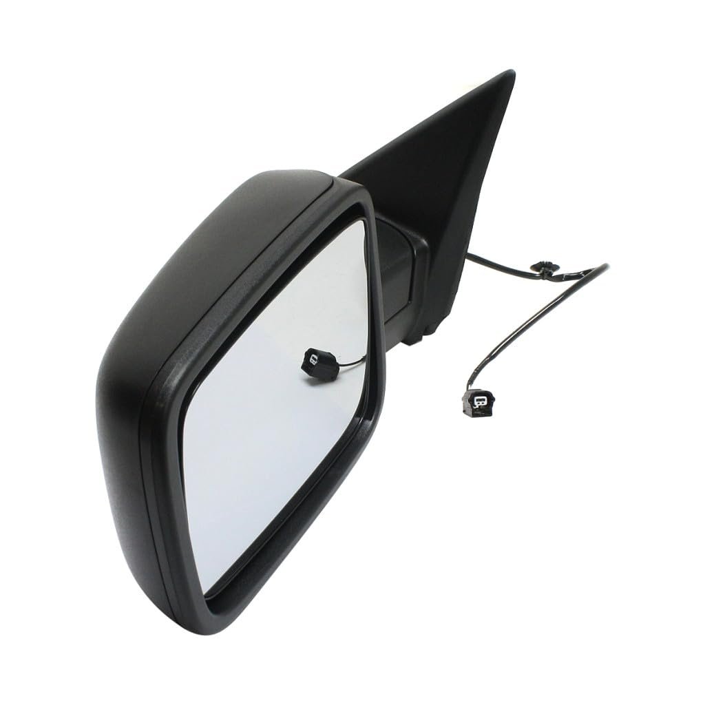 Driver Side Door Mirror For Ram 2500 2013 To 2022 Manual Adjust And Folding Non Towing Heated Textured Black Replaces Ch1320353