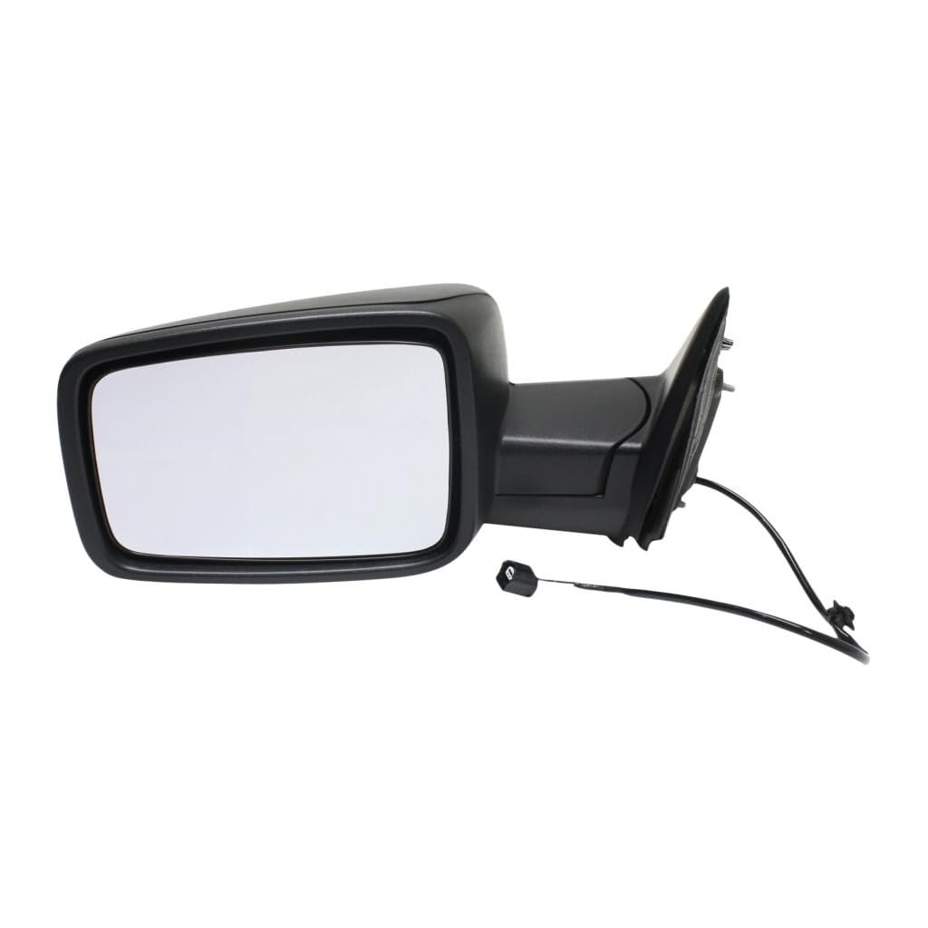 Driver Side Door Mirror For Ram 2500 2013 To 2022 Manual Adjust And Folding Non Towing Heated Textured Black Replaces Ch1320353