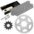 Caltric Drive Chain And Sprockets Kit Compatible With Suzuki Lt250s Quadsport 250 1989 1990