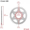 Caltric Drive Chain And Sprockets Kit Compatible With Suzuki Lt250s Quadsport 250 1989 1990