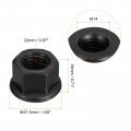 Uxcell M14 Flange Hex Nuts 5pcs Grade 8 Carbon Steel Black Oxide Finished For Machinery