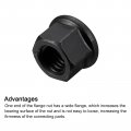 Uxcell M14 Flange Hex Nuts 5pcs Grade 8 Carbon Steel Black Oxide Finished For Machinery