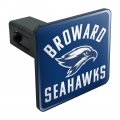 Broward College Seahawks Logo Trailer Hitch Cover Plug Insert For 1 25 In Receivers Durable Abs Plastic Square Design