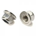 M6 1 0 Serrated Flange Nylon Insert Lock Nuts 304 Stainless Steel 18 8 Bright Finish 25 Pieces 