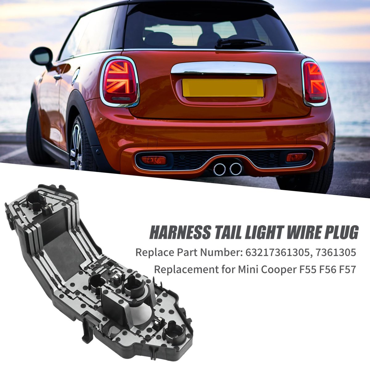 63217361305 Tail Light Socket Rear Bulb Replacement For Mini Cooper F55 F56 F57 R57 Base And S John Works 2014 To 2019 Fwd