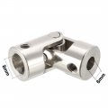 Uxcella 6mm To 8mm Inner Dia Rotatable Universal Steering Shaft U Joint Coupler L35xd14
