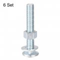 Uxcell 3 8-16 X 2-1 2 Square Neck Carriage Bolts With Nuts Washers Carbon Steel Coach Bolt Screws 6 Set