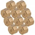 Hwmate Brass Cap Hex Pipe Fitting Connector G1 2a Female Straight Thread 10 Pack 