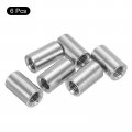 Uxcell 6pcs M8 Round Connector Nuts 304 Stainless Steel Coupling 20mm 0 8 Length Sleeve Rod Bar Stud Nut For Bracket M8x20x12mm