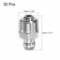 Uxcell 304 Stainless Steel Straight Grease Fitting M10 X 1mm Thread Hydraulic Accessories 30pcs