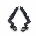Xkh-black Bamboo Style Foot Peg Footrest With Mounting Kit Clamps Fits Front Engine Guards 1-1 2 Diameter Tubing Compatible