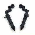 Xkh-black Bamboo Style Foot Peg Footrest With Mounting Kit Clamps Fits Front Engine Guards 1-1 2 Diameter Tubing Compatible