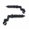 Xkh-black Bamboo Style Foot Peg Footrest With Mounting Kit Clamps Fits Front Engine Guards 1-1 2 Diameter Tubing Compatible