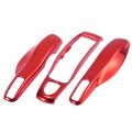 X Autohaux Electroplated Red Car Remote Key Cover Fob Plastic Case Shell Set For Porsche Cayenne Panamera Macan
