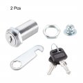 Uxcell Tumbler Cam Lock 1-3 8 Cylinder Long Cabinet Locks With No 0 Fits On 1-1 Max Thickness Panel Keyed Different 2pcs