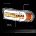 Auto Dynasty Led Drl Bar Sequential Turn Signal Front Bumper Lights Compatible With Toyota Fj Cruiser 07-14 Driver And