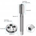 Uxcell 3pcs Tap And Die Set Metric M12 X 1 Threads Round Tappinging Tool Tap Kit For Nut Screw Bolt Thread Repair