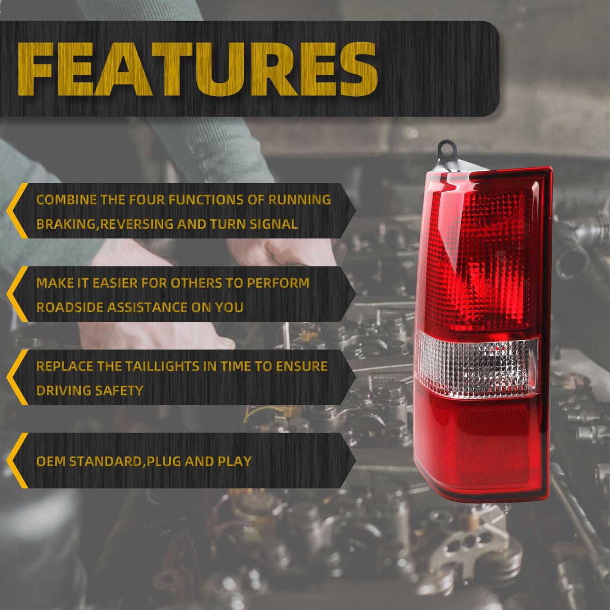 Dasbecan Tail Light For 2003-2023 Chevy Express Gmc Savana 1500 2500 3500 Taillight Rear Lamp Left Driver Side 84216114