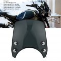 Motorcycle Windshield Fydun Retro Wind Deflector Pc Material Universal Headlamp Fairing For 5-7in Headlight Black Motorbike