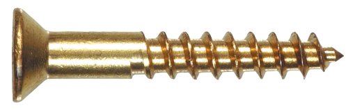 Wood Screw 6 X 1 In Brass Flat Head Phillips Drive Sharp Point Model 7260