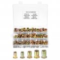 Uxcell 200pcs Rivet Nuts 8-32 10-24 1 4-20 5 16-18 3 8-16 Zinc Plated Carbon Steel Knurled Flat Head Threaded Insert For Metal