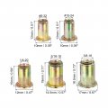 Uxcell 200pcs Rivet Nuts 8-32 10-24 1 4-20 5 16-18 3 8-16 Zinc Plated Carbon Steel Knurled Flat Head Threaded Insert For Metal