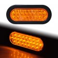 Kit 8pcs 6 Oval Oblong Amber 24-led Turn Signal Rear Parking Lamps Sealed Tail Light Compatible With Car Truck Rv Trailer Dc