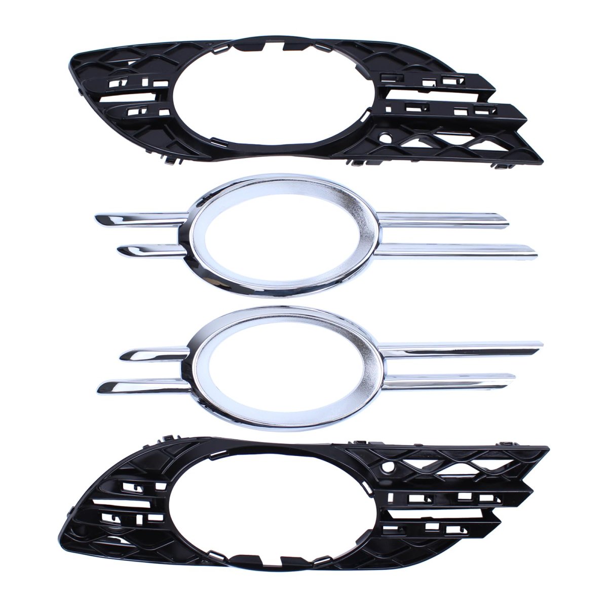 Front Left Right Fog Light Lamp Grille Cover Bumper Trim For Mercedes Benz E320 E350 E550 E63 Amg 2007 2009 Chrome Molding