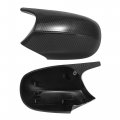 X Autohaux Pair Exterior Rear View Mirror Housing Door Wing Cover Cap Carbon Fiber Pattern M3 Style For Bmw 3 Series E90 E91