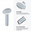 Uxcell 1 4-20 X Thumb Screws 5pcs Carbon Steel Fully Thread Galvanized Finger Tight Racket Screw