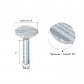Uxcell 1 4-20 X Thumb Screws 5pcs Carbon Steel Fully Thread Galvanized Finger Tight Racket Screw