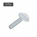 Uxcell 1 4-20 X Thumb Screws 5pcs Carbon Steel Fully Thread Galvanized Finger Tight Racket Screw