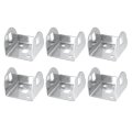 6 Pcs U Bracket For 1 77 Panels 41 X 45 36mm Metal Shaped Fasteners Brackets Guardrail Or Partitions Connection Silver 