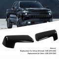 Top Half Mirror Cover Trim Left Right Outer Rearview Wing For Silverado 1500 2019a 2022 Glossy Black