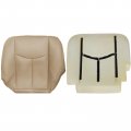 Driver Passenger Side Bottom Foam Cushion Replacement Leather Seat Cover Tan 522 For Chevy Silverado Gmc Sierra 1500 2500 3500
