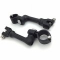 Smt-black Long Angled Adjustable Highway Peg Mounting Kit Compatible With Bike Equipped 1-1 4 Inch 1 25 Front Engine Guard