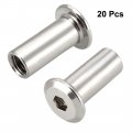 Uxcell M6x17mm Hex Socket Head Insert Nut Screw Post Sleeve For Furniture 20pcs