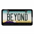 Ipick Image Made For Jeep Grand Cherokee In 3d Dark Gray Letters On Black Metal License Plate Frame