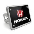 Ipick Image Made For Honda Logo In Red Uv Graphic Black Billet Aluminum 2 Inch Tow Hitch Cover