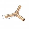 Uxcell 6mm Or 1 4 Od Brass Barb Splicer Fitting Y-shaped 3 Ways Barb Hose Air Gas Water Fuel Barbed Tee Connector 2pcs