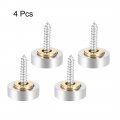Uxcell Mirror Screws Decorative Caps Cover Nails Brushed Stainless Steel 16mm 4pcs