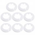 Uxcell 43-44mm Pipe Cover Decoration Pp Plastic Water Escutcheon White 8pcs