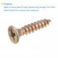 Uxcell M4 X 20mm Wood Screws Phillips Flat Head Carbon Steel Color Zinc Plated Self Tapping 100pcs