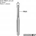 Burkit M6 X 1 25 Thread Tap Left Hand Hss Straight Fluted Machine