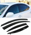 Slim Vip Style Clip On Smoke Tinted Window Visor With Black Trim Compatible For 2006-2013 Lexus Is250 Is350 Is-f