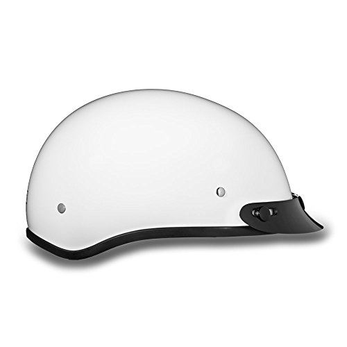 D O T Daytona Skull Cap- Hi-gloss White