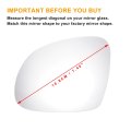 Car Rearview Left Driver Side Mirror Glass Replacement W Backing Plate Convex Non-heated White For Seat Alhambra 2010-2020